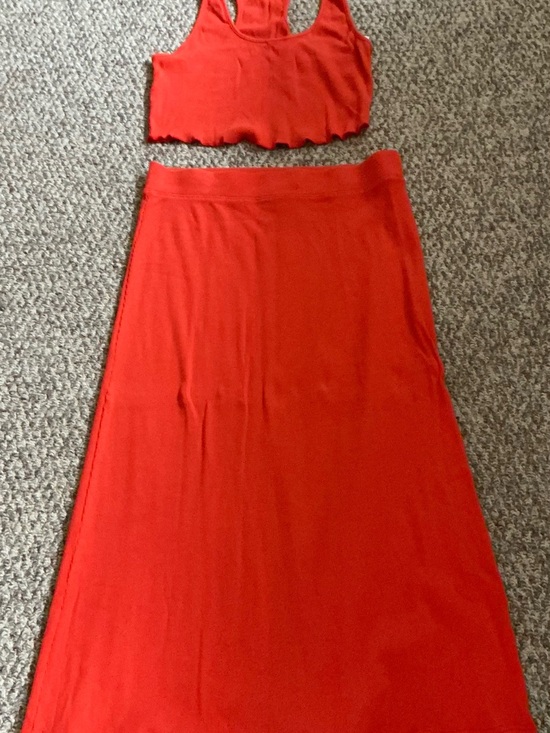 Free People Dresses & Skirts - Free People Red Maxi Skirt Set - Crop Tank & A-Line Skirt
